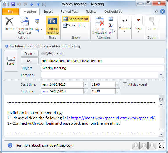Organize your online meetings from Microsoft Outlook