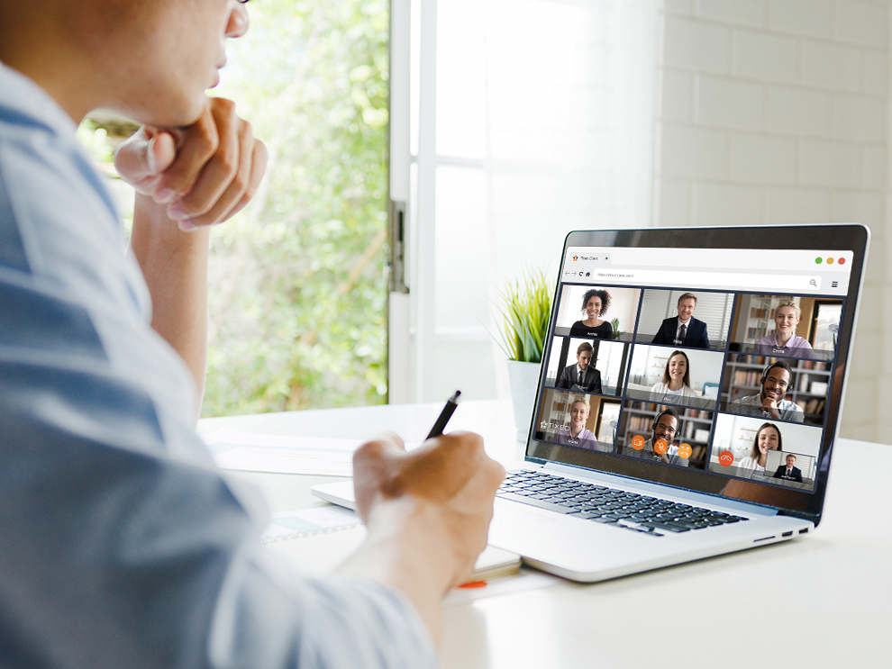 Nehmen Sie über Ihren Webbrowser an einem Meeting teil - Universelle Videokonferenzen Tixeo