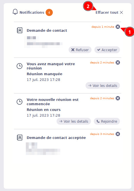 Application /  Zone de notification