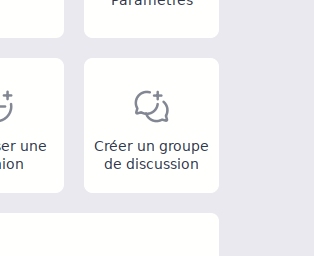 Application / Bouton Créer un groupe de discussion