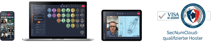 Mockup der Tixeo-Desktop-Anwendung